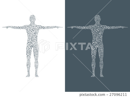 Structure molecule of man. Abstract model human 27096211