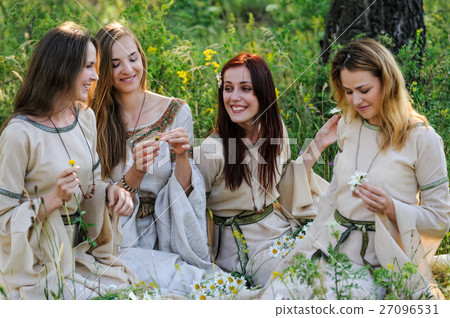 Beautiful women relaxing on nature 27096531