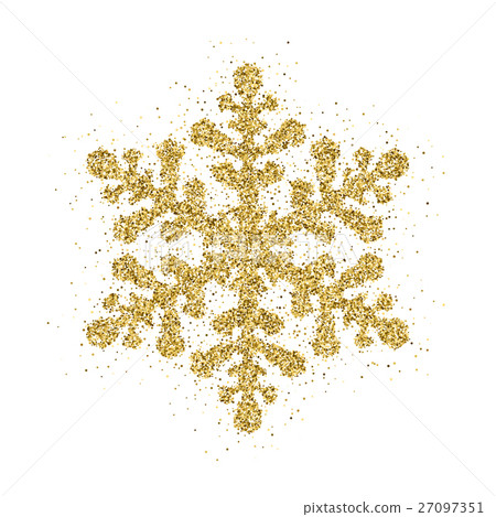 Gold glitter Christmas snowflake - Stock Illustration [27097351] - PIXTA
