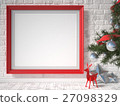 Mock up poster with red reindeer 27098329