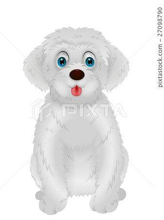 Cute white dog cartoon Cute white dog cartoon 27098790