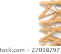 Wooden hangers background. 3D 27098797