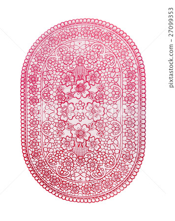 Pattern of Plastic red floral for tablecloth  27099353