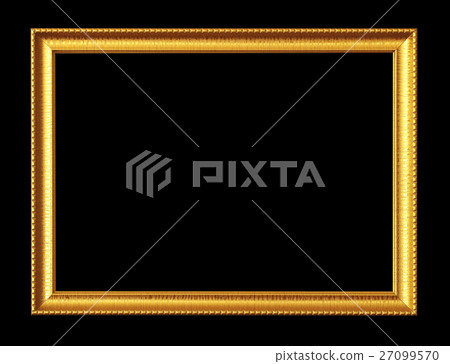 The antique gold frame isolated on black  27099570