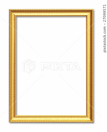 The antique gold frame on the white background 27099571