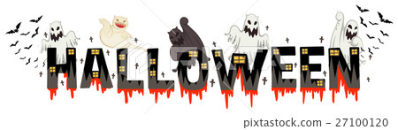 Font design for word halloween 27100120