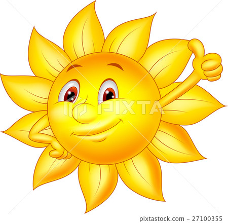 Sun cartoon character thumb up Sun cartoon character thumb up 27100355