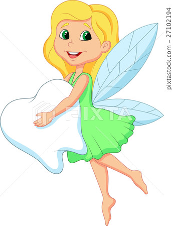 Cute tooth fairy flying with tooth Cute tooth fairy flying with tooth 27102194