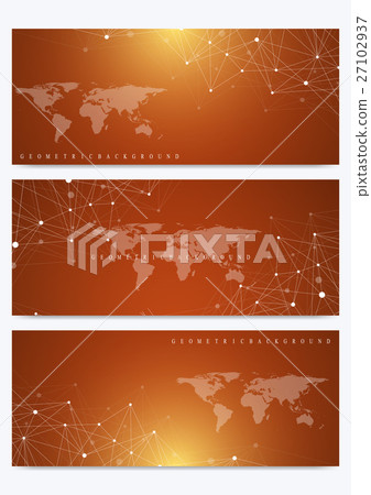 Modern set of vector banners with World Map Modern set of vector banners with World Map 27102937