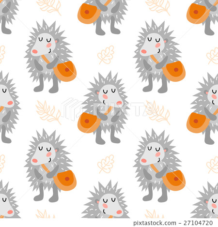 Seamless pattern with hedgehog Seamless pattern with hedgehog 27104720