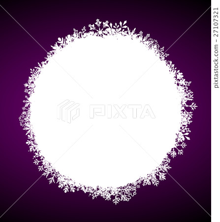 Winter Round Snowing Frame with Snowflakes - Stock Illustration ...