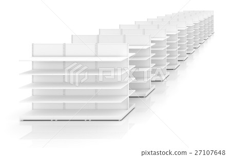 Racks with shelves isolated on white background 27107648