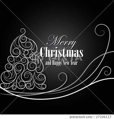 Christmas and New Year greeting card 27108117