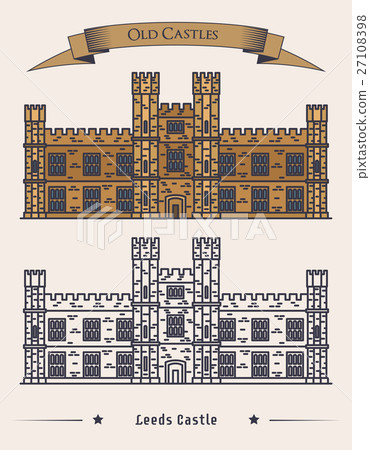 English Leeds castle, palace facade exterior view English Leeds castle, palace facade exterior view 27108398