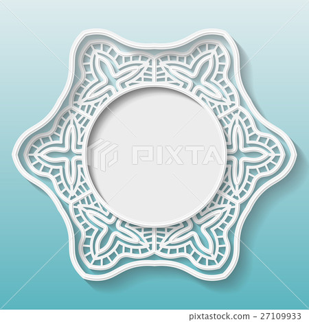 3D Vector bas-relief frame,vignette with ornaments 27109933