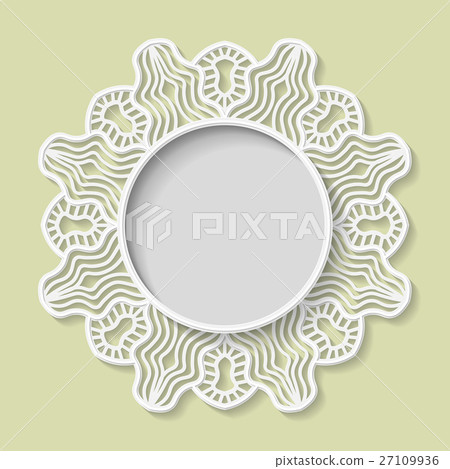 3D Vector bas-relief frame,vignette with ornaments 3D Vector bas-relief frame,vignette with ornaments 27109936
