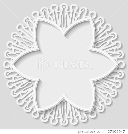 3D Vector bas-relief frame,vignette with ornaments 27109947