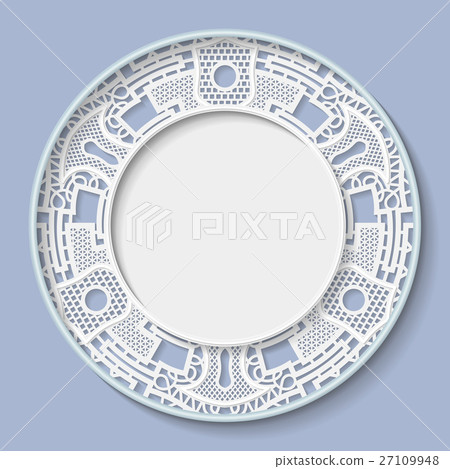 3D Vector bas-relief frame,vignette with ornaments 3D Vector bas-relief frame,vignette with ornaments 27109948
