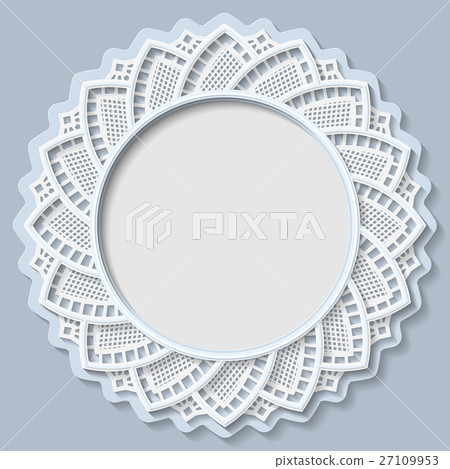 3D Vector bas-relief frame,vignette with ornaments 27109953