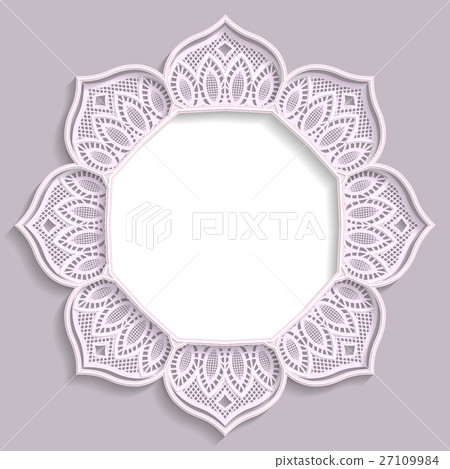 3D round frame, vignette with ornaments 3D round frame, vignette with ornaments 27109984
