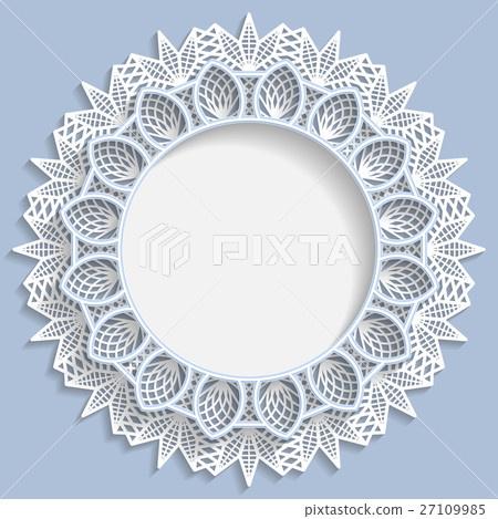 3D round frame, vignette with ornaments 3D round frame, vignette with ornaments 27109985