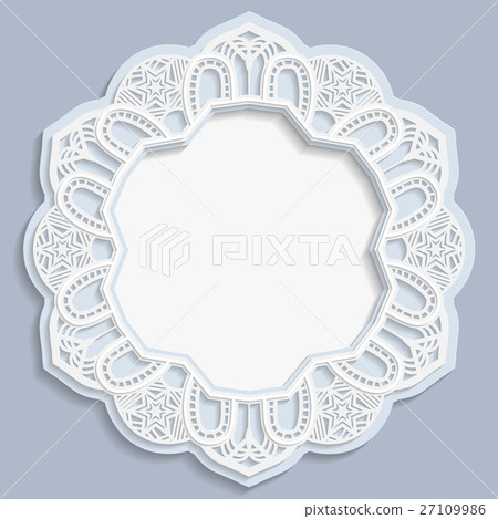 3D round frame, vignette with ornaments 3D round frame, vignette with ornaments 27109986