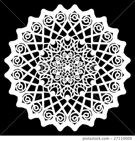 Lace round paper doily, lacy snowflake Lace round paper doily, lacy snowflake 27110009