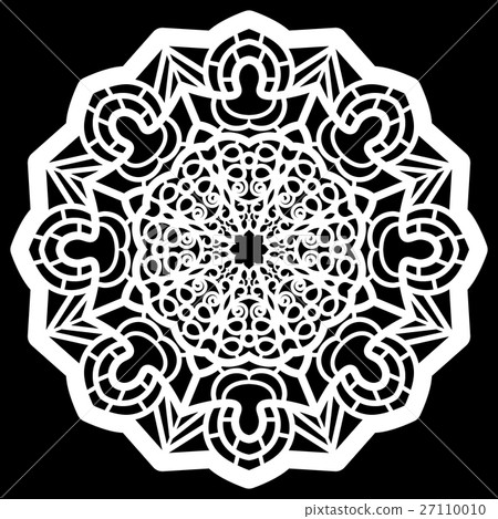 Lace round paper doily, lacy snowflake 27110010