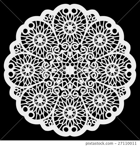 Lace round paper doily, lacy snowflake Lace round paper doily, lacy snowflake 27110011