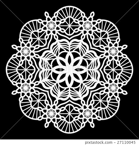Doily Texture Snowflake Lace round paper doily, lacy snowflake - Stock Illustration [27110045 ...