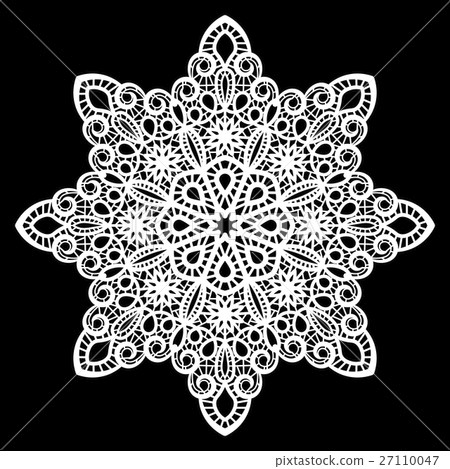 Doily Texture Snowflake Lace round paper doily, lacy snowflake - Stock Illustration [27110047 ...