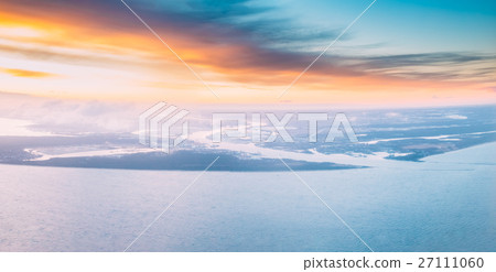 Western Dvina Flows Into Baltic Sea. River Divides 27111060