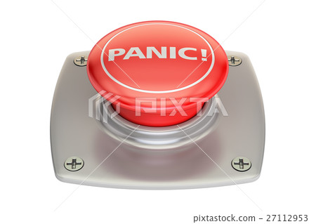 Panic red button, 3D rendering 27112953