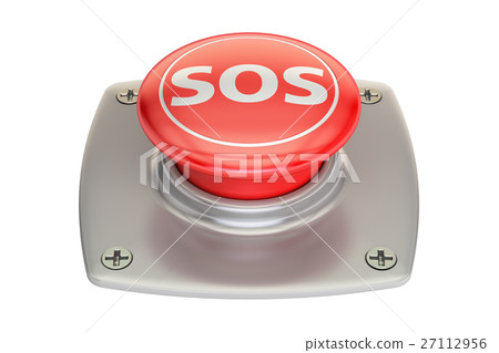 SOS red button, 3D rendering 27112956