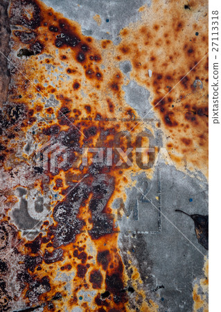 Rusted metal texture, paint and unreadable text Rusted metal texture, paint and unreadable text 27113318
