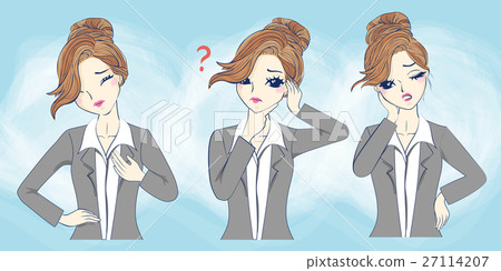 cartoon businesswoman feel confuse 27114207