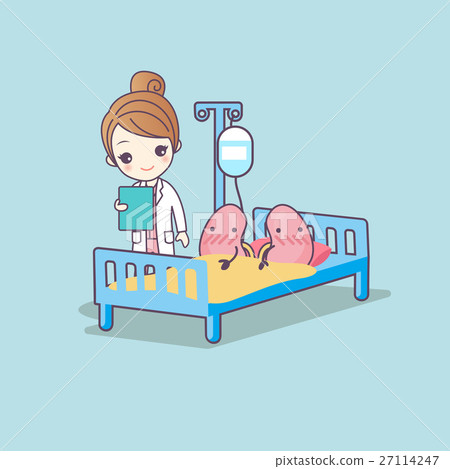 cute cartoon kidney and doctor - Stock Illustration [27114247] - PIXTA