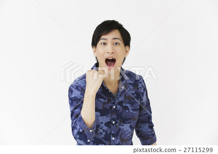 Male young man person emotion expression Guts pose support cheering cheering fight motivation fight Male young man person emotion expression Guts pose support cheering cheering fight motivation fight 27115299