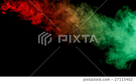 Abstract red green smoke Weipa 27115402