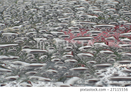 Water drops on black metalic, selective focus 27115556