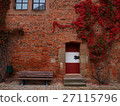 Brick building and bench 27115796