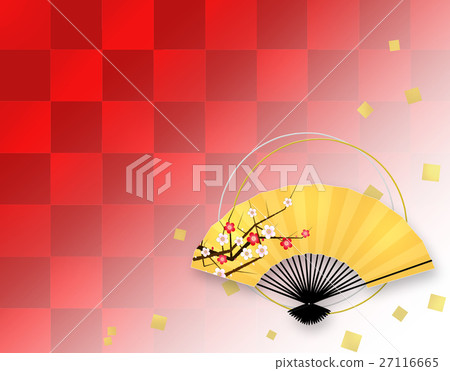 Japanese Pattern Plum Fan 27116665
