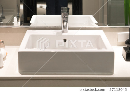 Bathroom interior with sink and faucet Bathroom interior with sink and faucet 27118043