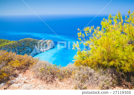 Navagio bay, Greece, coastal summer landscape Navagio bay, Greece, coastal summer landscape 27119308