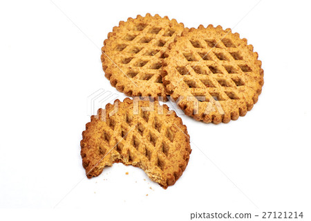 Cookies with bran with a half-eaten piece Cookies with bran with a half-eaten piece 27121214