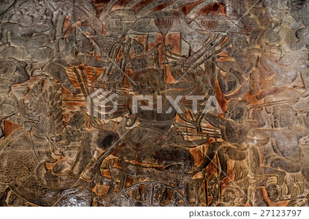 Relief of the first corridor of Angkor Wat (Ramayana) 27123797