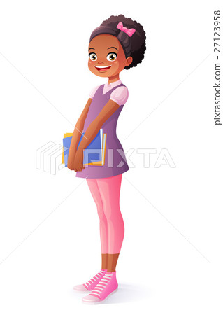 Vector African smiling young school student girl 27123958
