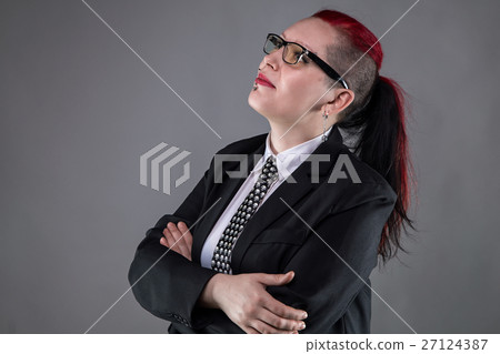 Looking up business punk woman Looking up business punk woman 27124387
