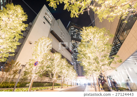 名古屋市中村區站城市景觀交響樂豐田大廈正面照明和米德蘭廣場 27124443
