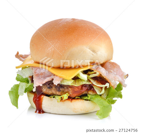 yummy Meat hamburger on white background 27124756